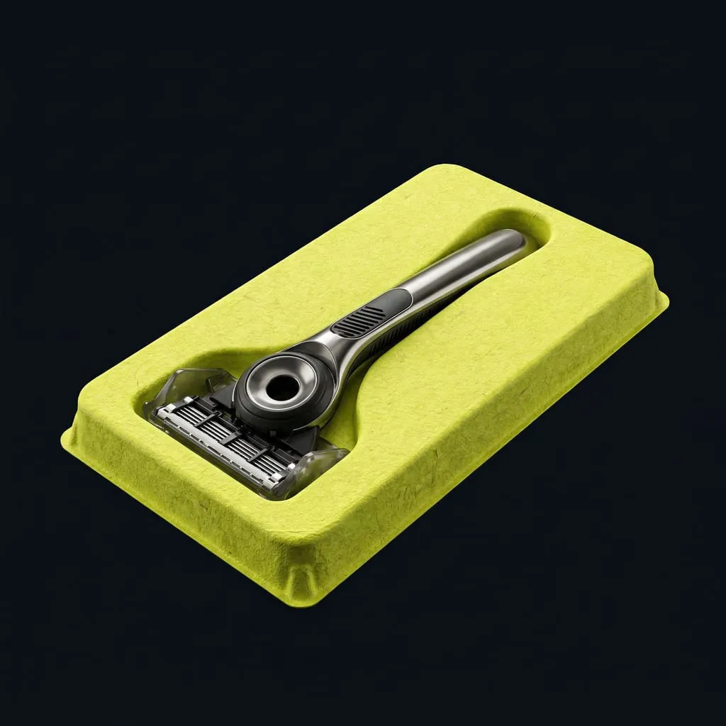 Paper inlay plastic-free product fixation by Scafa Thermoforming