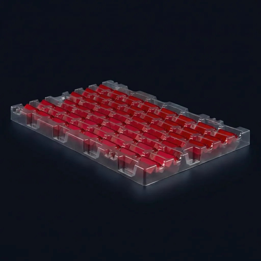 Disposable PET plastic tray filled transparent – Scafa Thermoforming